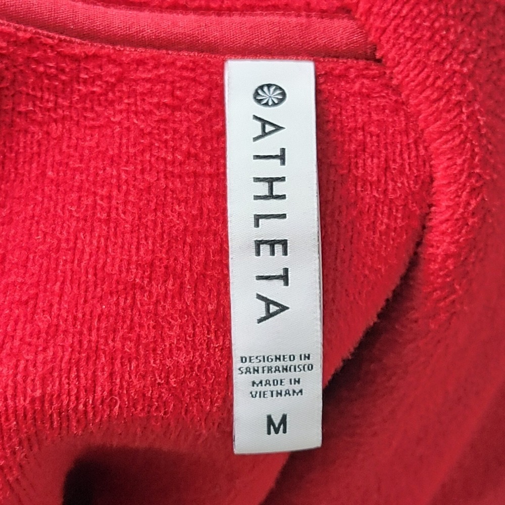 Athleta Cozy Karma Asym Pullover in Decadent Red Size M Thumbholes - Picture 2 of 12